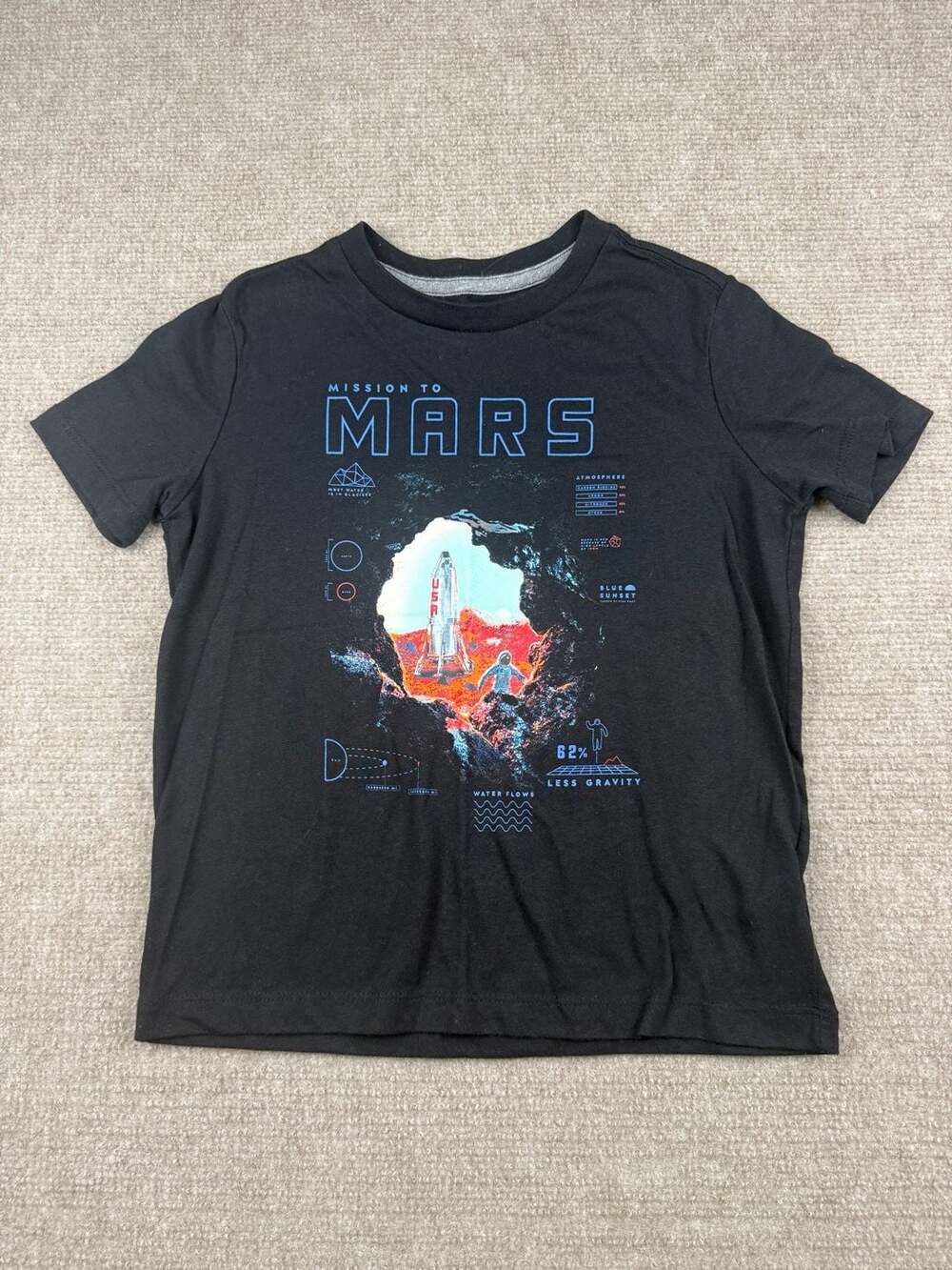 Old Navy Boys Mission to Mars Graphic Crew-Neck T-Shirt Size S (6-7)